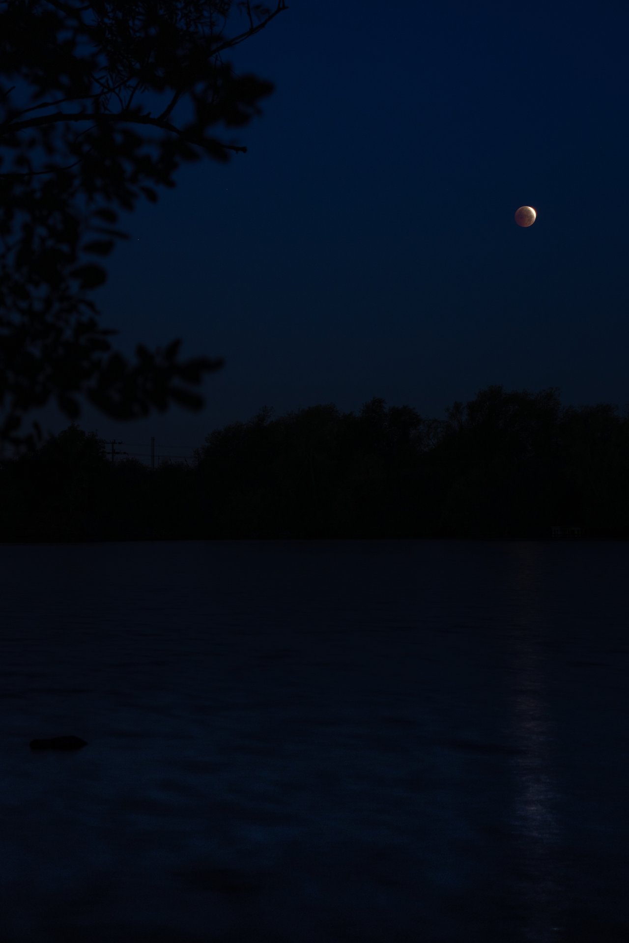 Almost total lunar eclipse as seen from England, captured on 2026-08-28